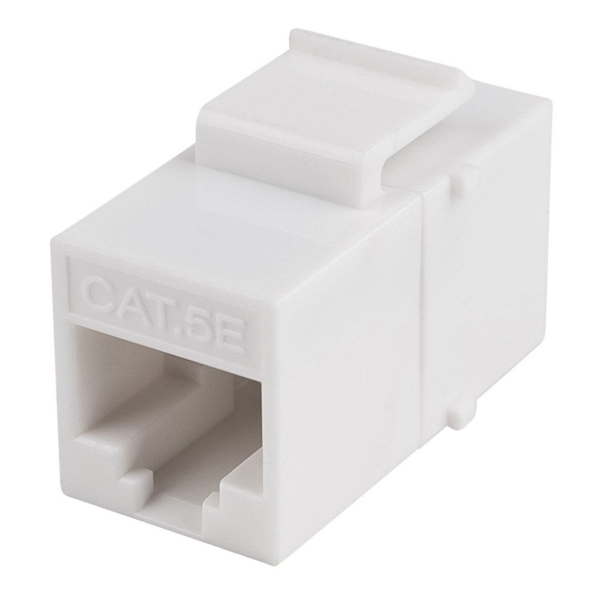 Cat 5e RJ45 Inline Coupler with Keystone Latch White